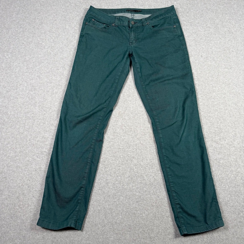 Prana Kara Jeans Womens 6 Forest Green Organic Cotton Stretch Straight Leg Pants